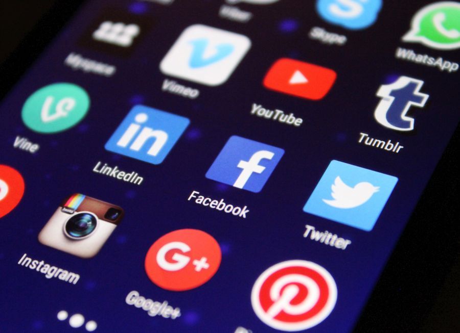 A smartphone showing social media apps